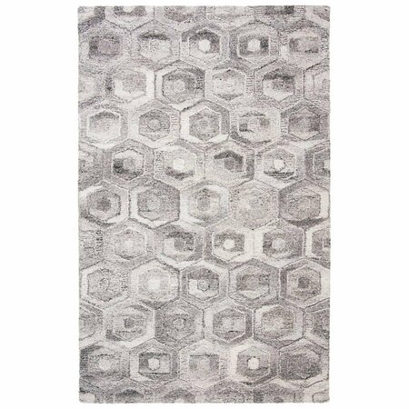 SAFAVIEH 6 x 9 ft. Abstract 65 Percent Wool Pile Rectangle Rug Grey & Beige ABT632F-6